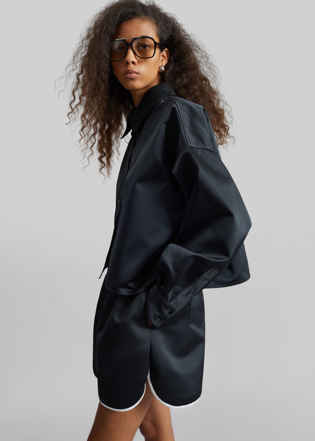 Adia Satin Boxer Shorts - Black – view 7 of 11
