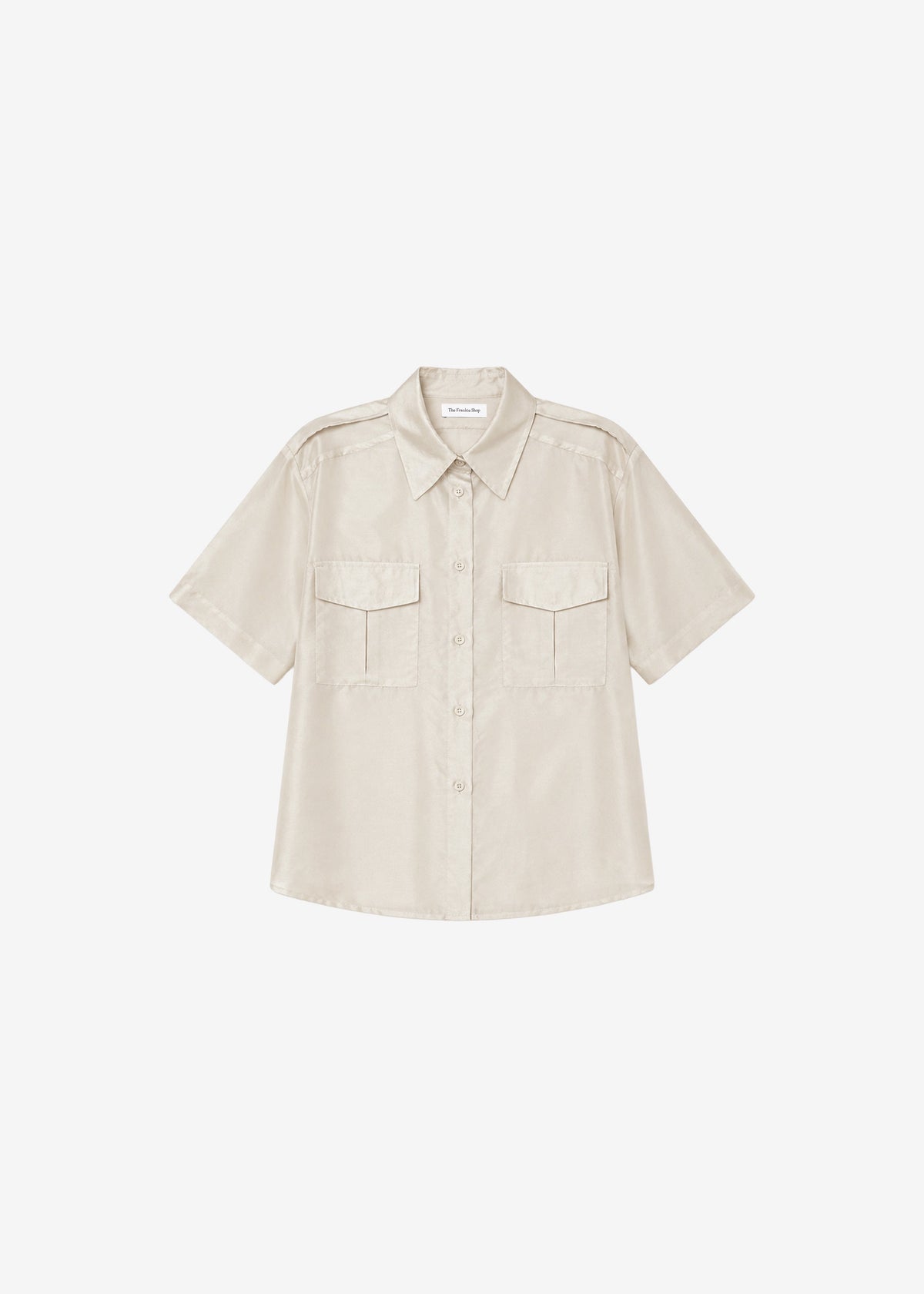 Aduna Satin Utility Shirt - Light Beige – view 9 of 9