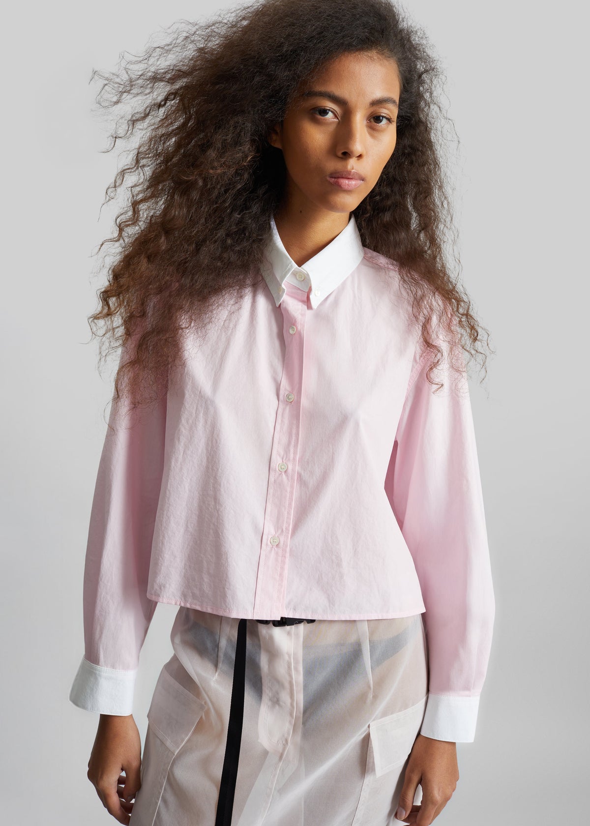 Aix Cropped Boxy Shirt - Pink – view 4 of 6