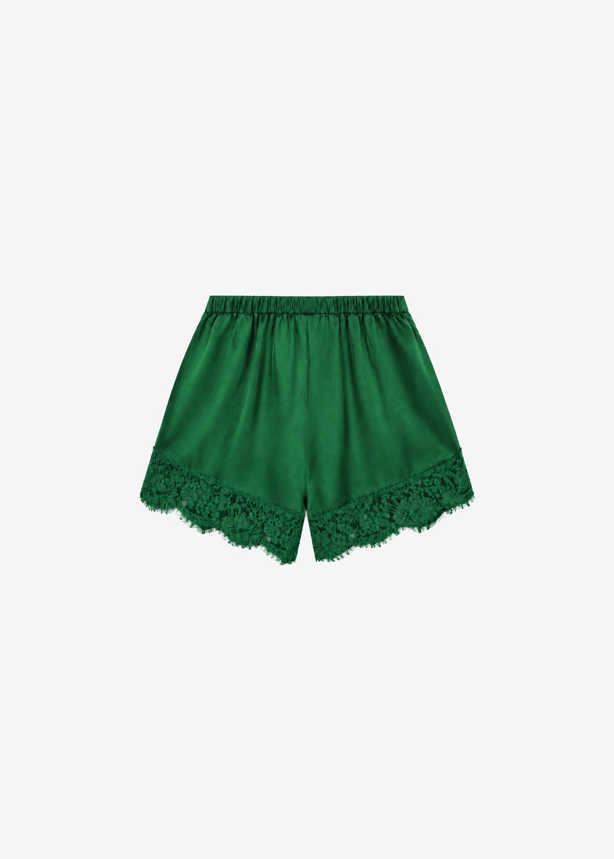 Albesa Satin Lace Trim Shorts - Kelly Green – view 10 of 10