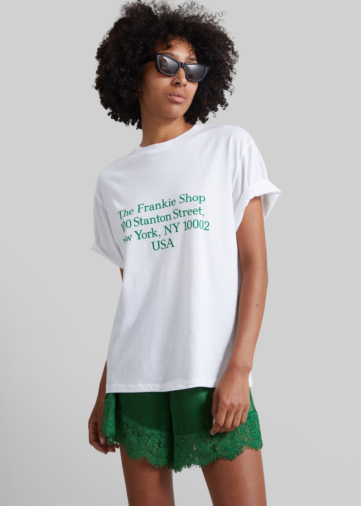 Albesa Satin Lace Trim Shorts - Kelly Green – view 5 of 10