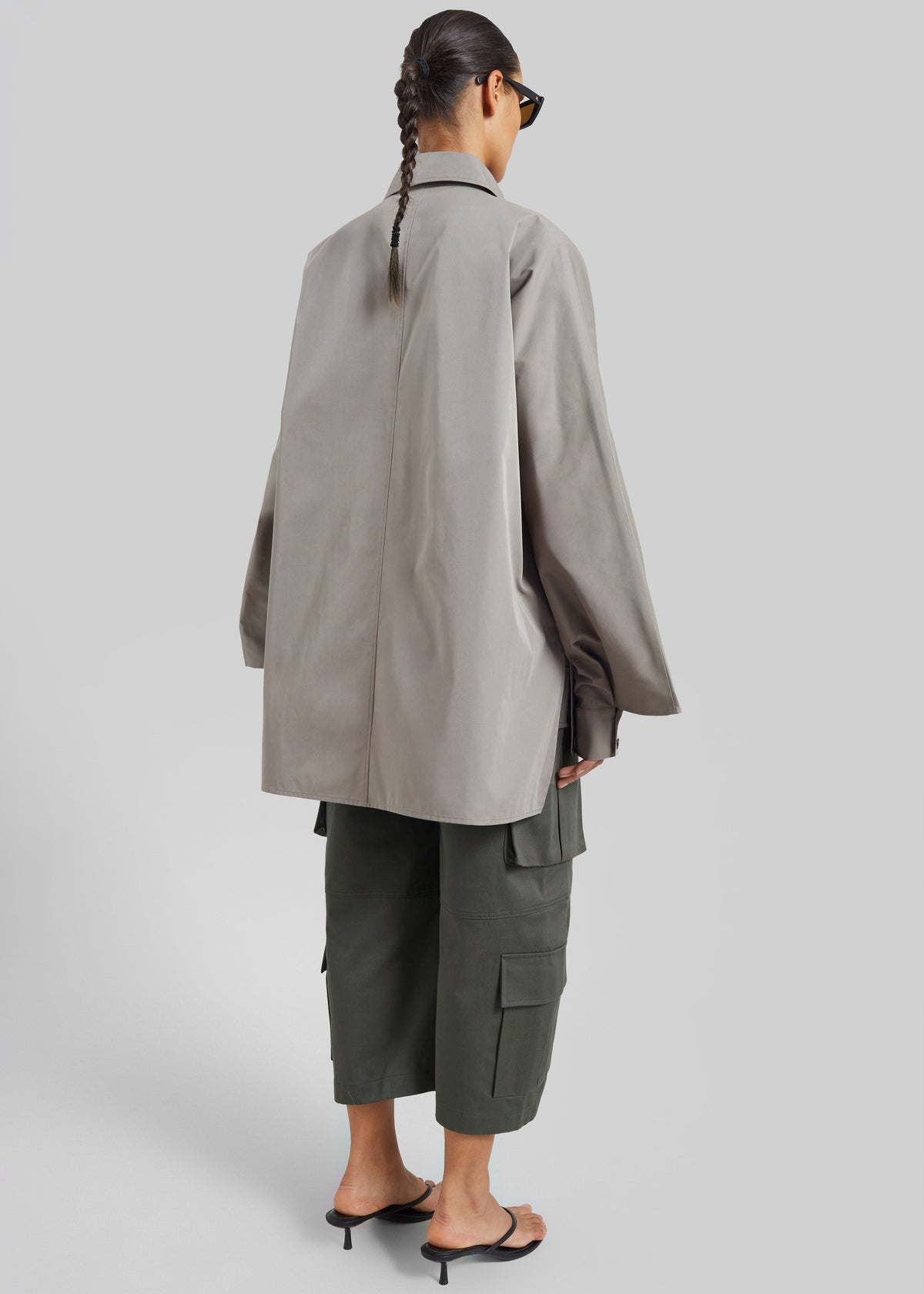 Alda Oversized Long Shirt - Taupe – view 7 of 8