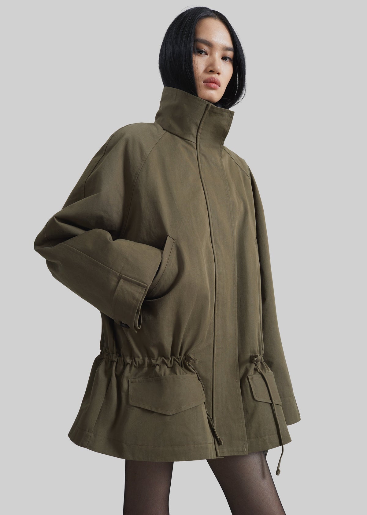 Alesie Drawstring Jacket - Olive Brown – view 3 of 8