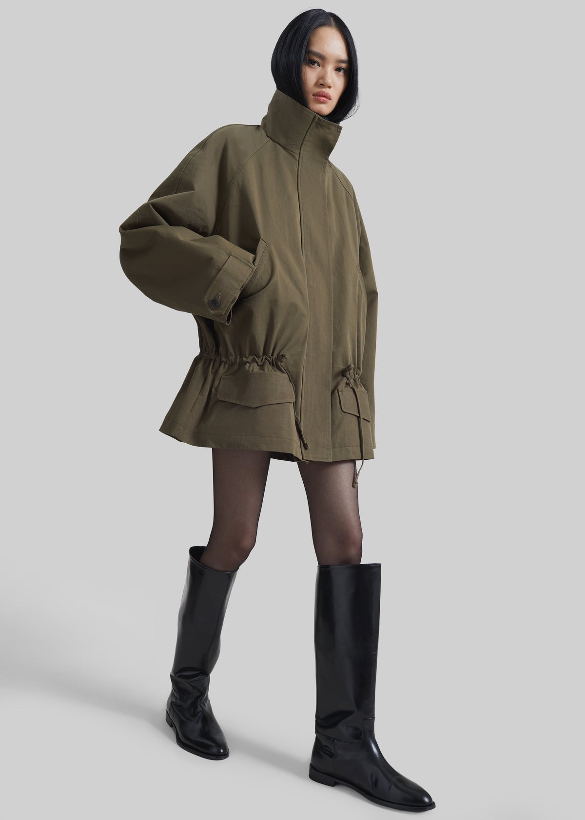 Alesie Drawstring Jacket - Olive Brown – view 1 of 8