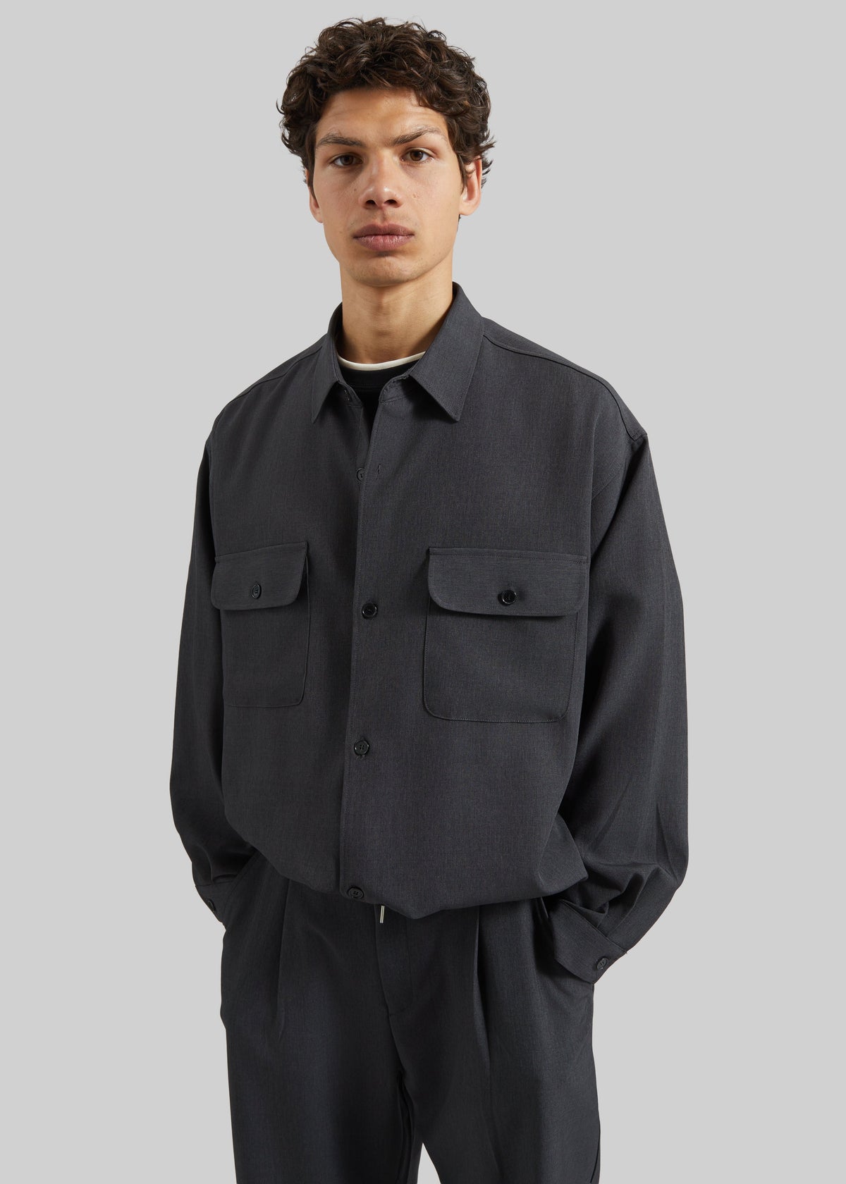 Alessio Shirt Jacket - Charcoal – view 4 of 7