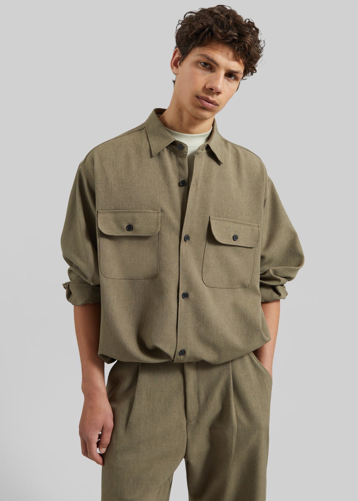 Alessio Shirt Jacket - Olive – view 1 of 8