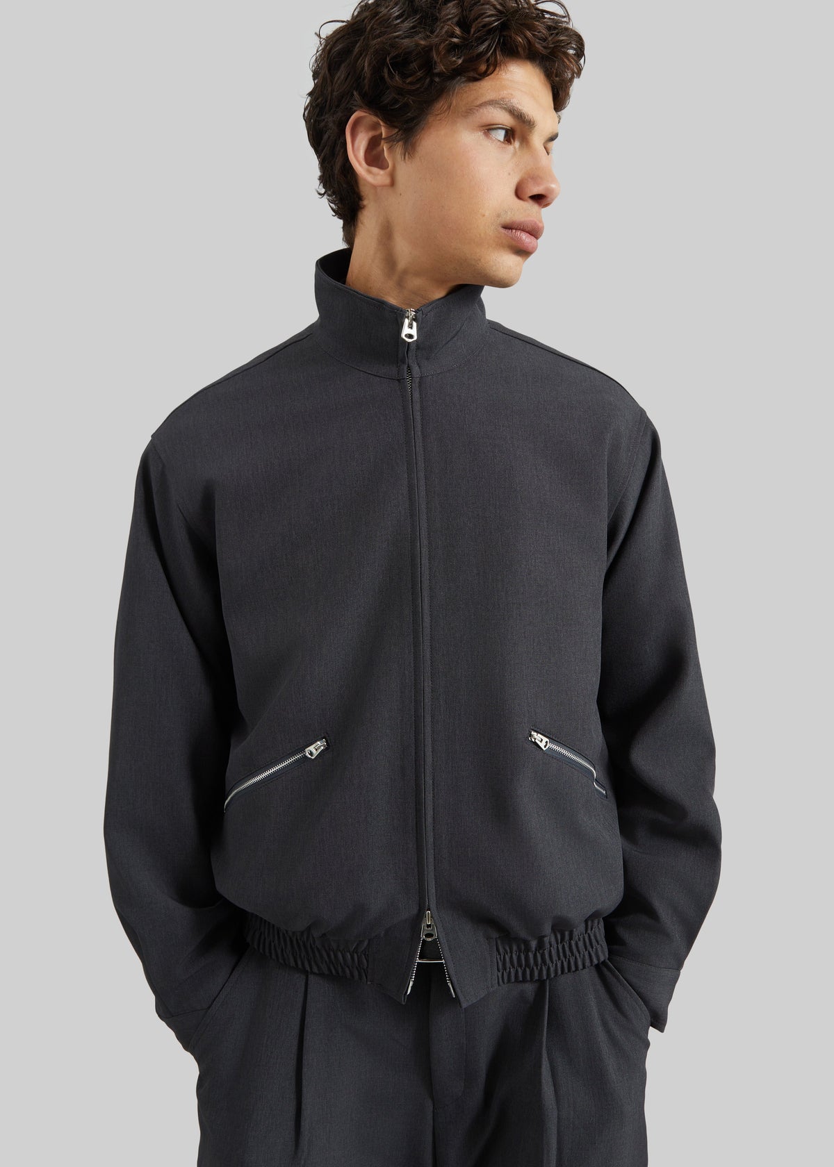 Alessio Zip-Up Jacket - Charcoal – view 2 of 7