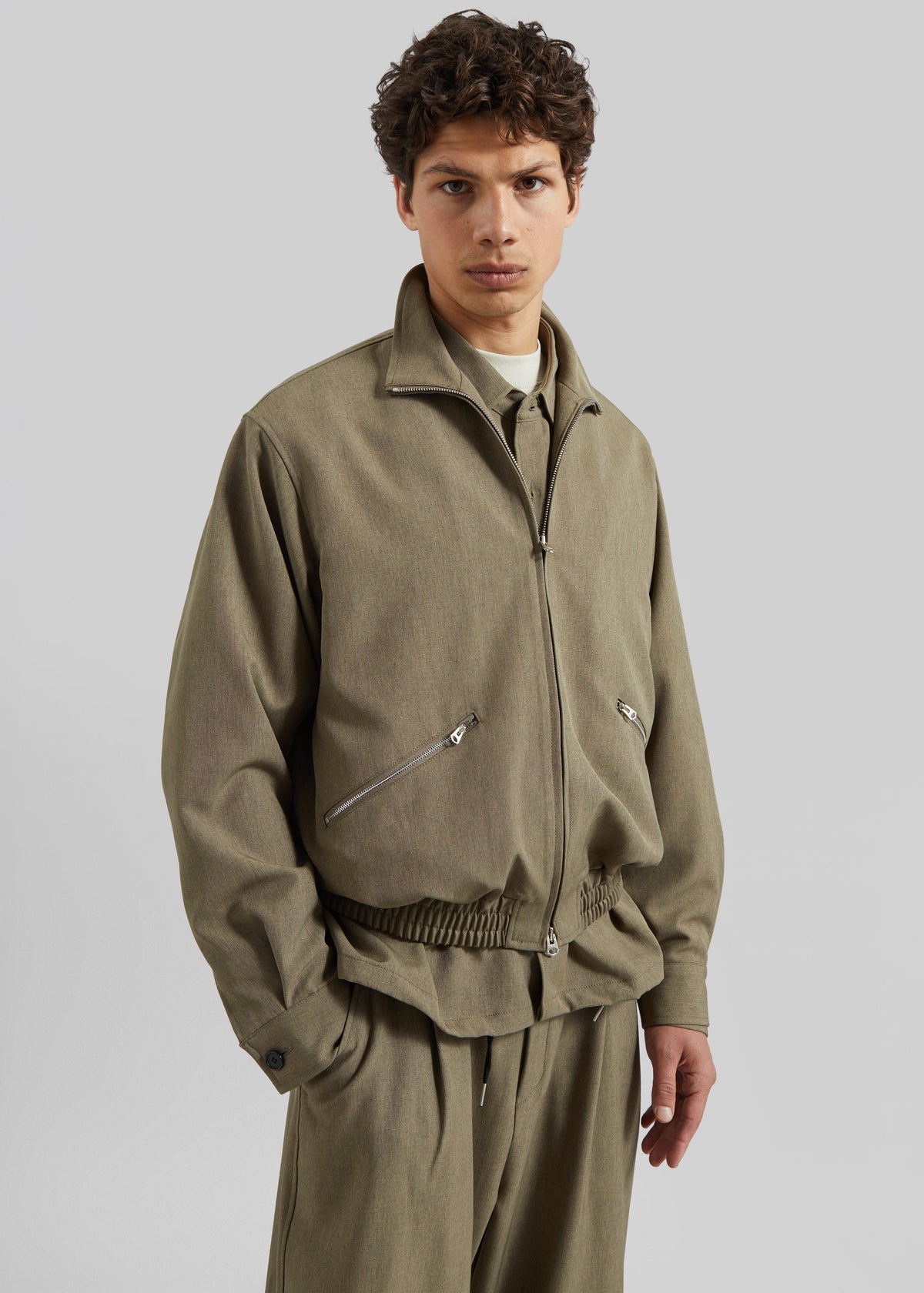 Alessio Zip-Up Jacket - Olive – view 7 of 9