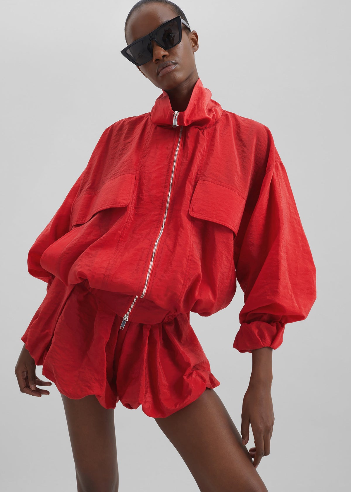 Alina Bubble Hem Shorts - Red – view 4 of 8