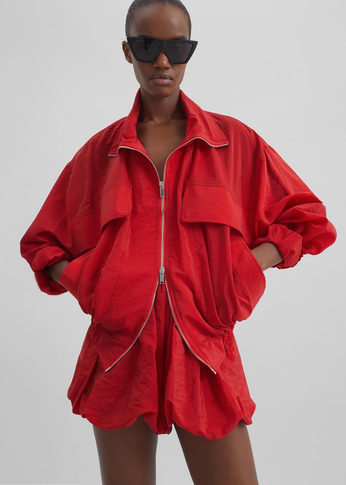 Alina Bubble Hem Shorts - Red – view 6 of 8