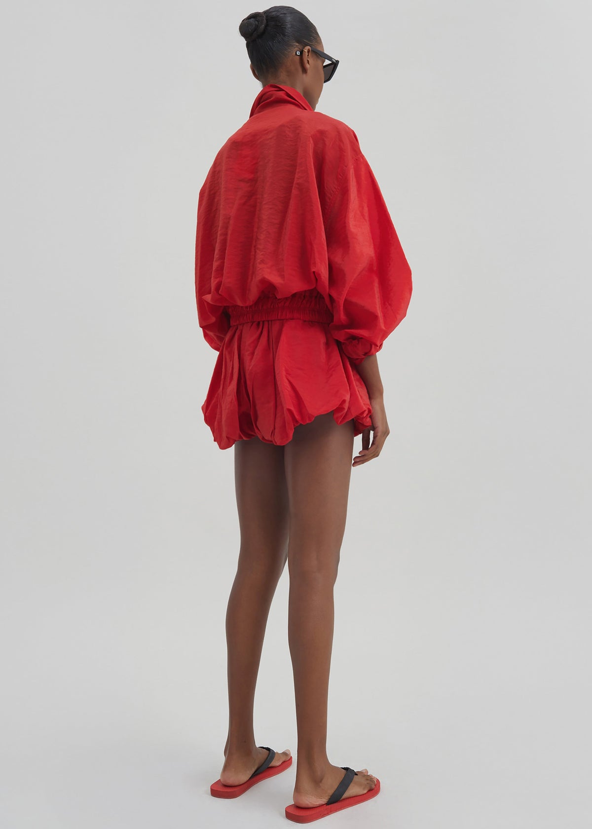 Alina Bubble Hem Shorts - Red – view 7 of 8