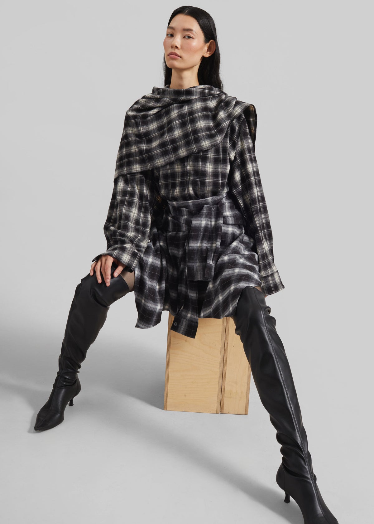 Alix Tie Skirt - Black Plaid – view 4 of 10