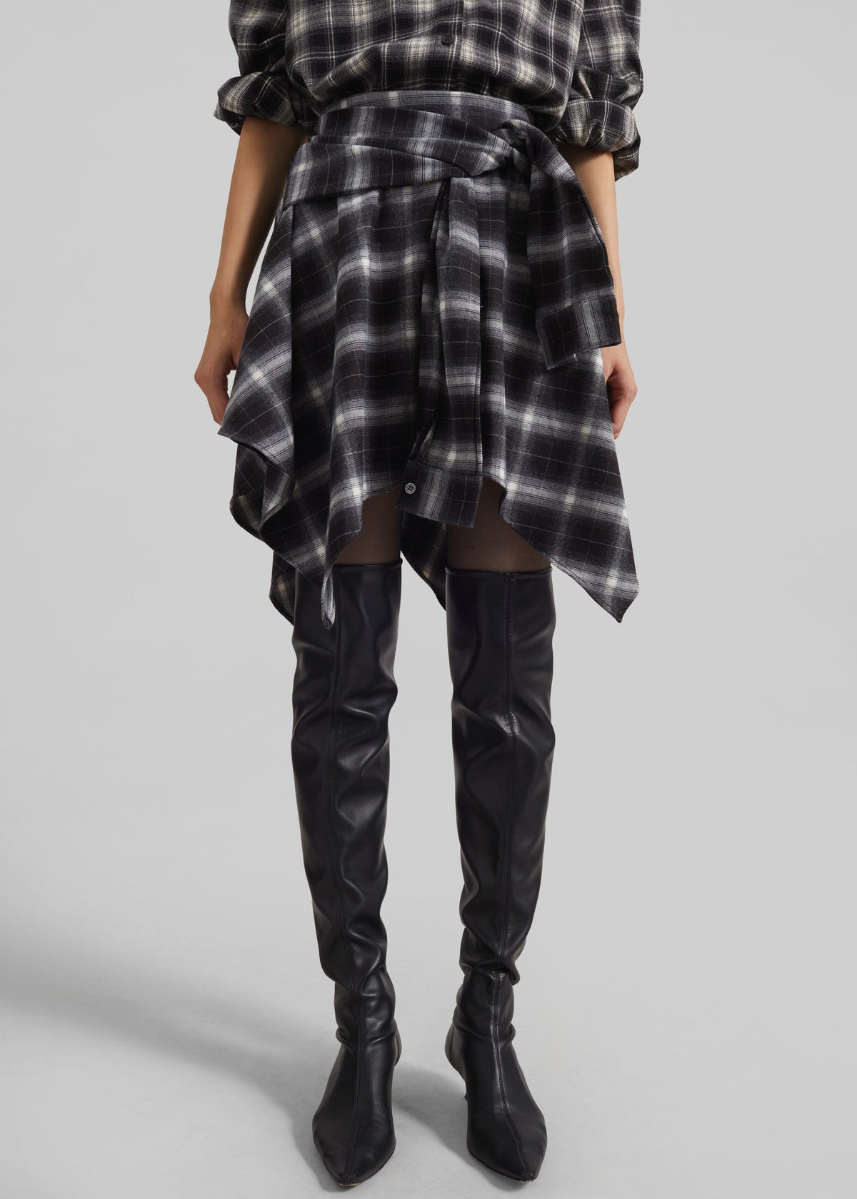 Alix Tie Skirt - Black Plaid – view 3 of 10