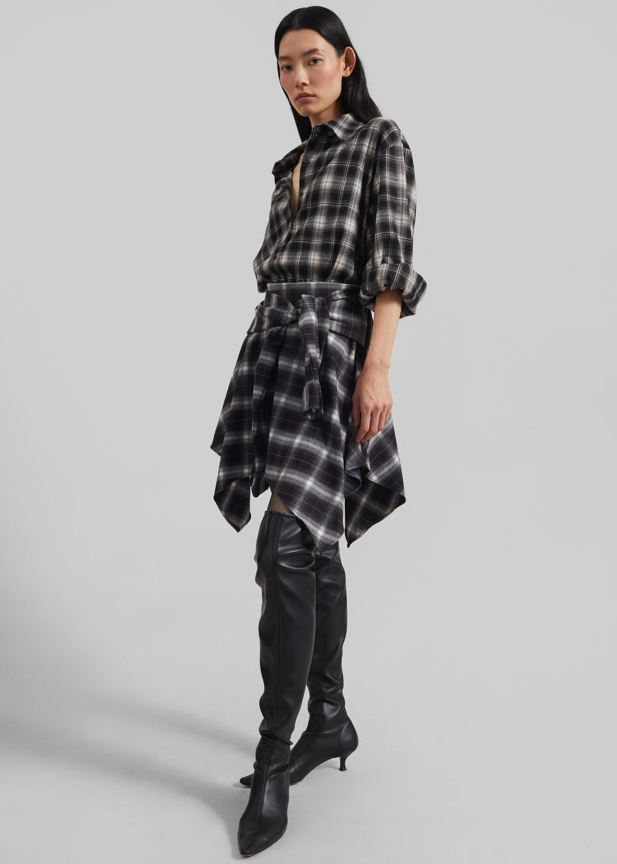Alix Tie Skirt - Black Plaid – view 1 of 10