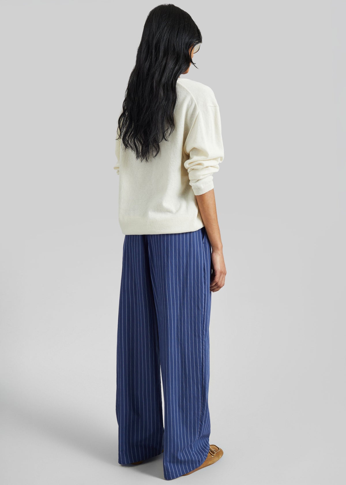 Almansa Drawstring Wide Pants - Blue Stripe – view 6 of 7