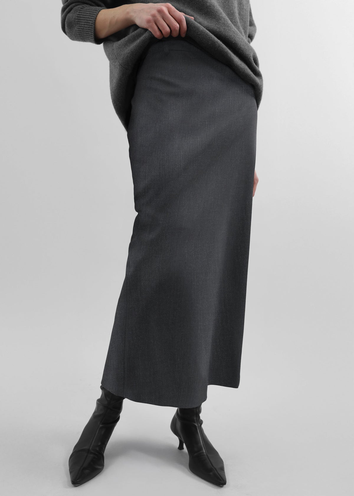 Alrose Midi Skirt - Dark Grey Melange – view 1 of 6