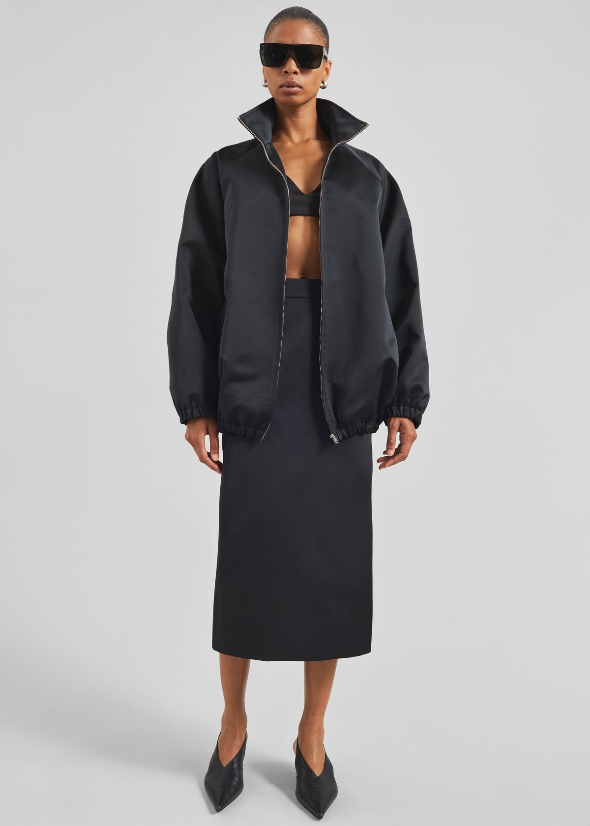 Alrose Satin Midi Skirt - Black – view 2 of 10