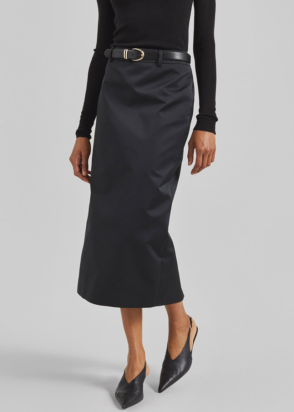 Alrose Satin Midi Skirt - Black – view 3 of 10
