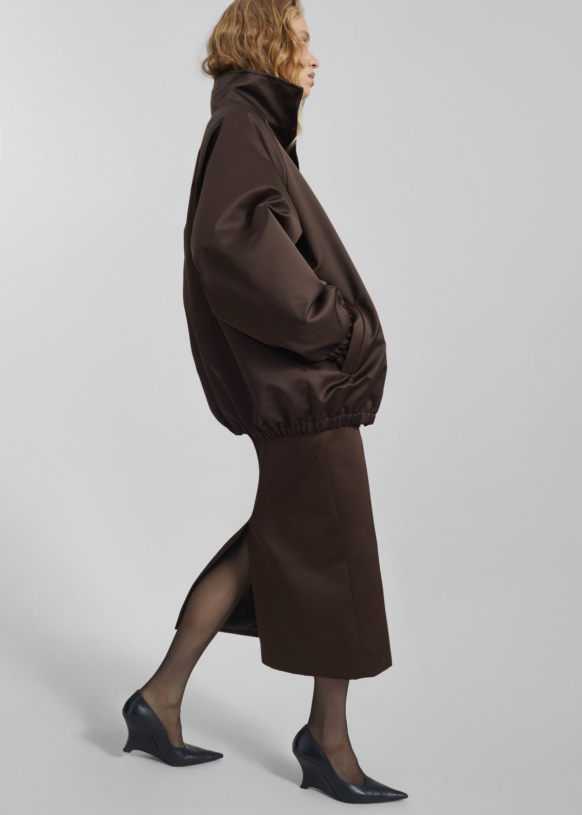 Alrose Satin Midi Skirt - Brown – view 3 of 13