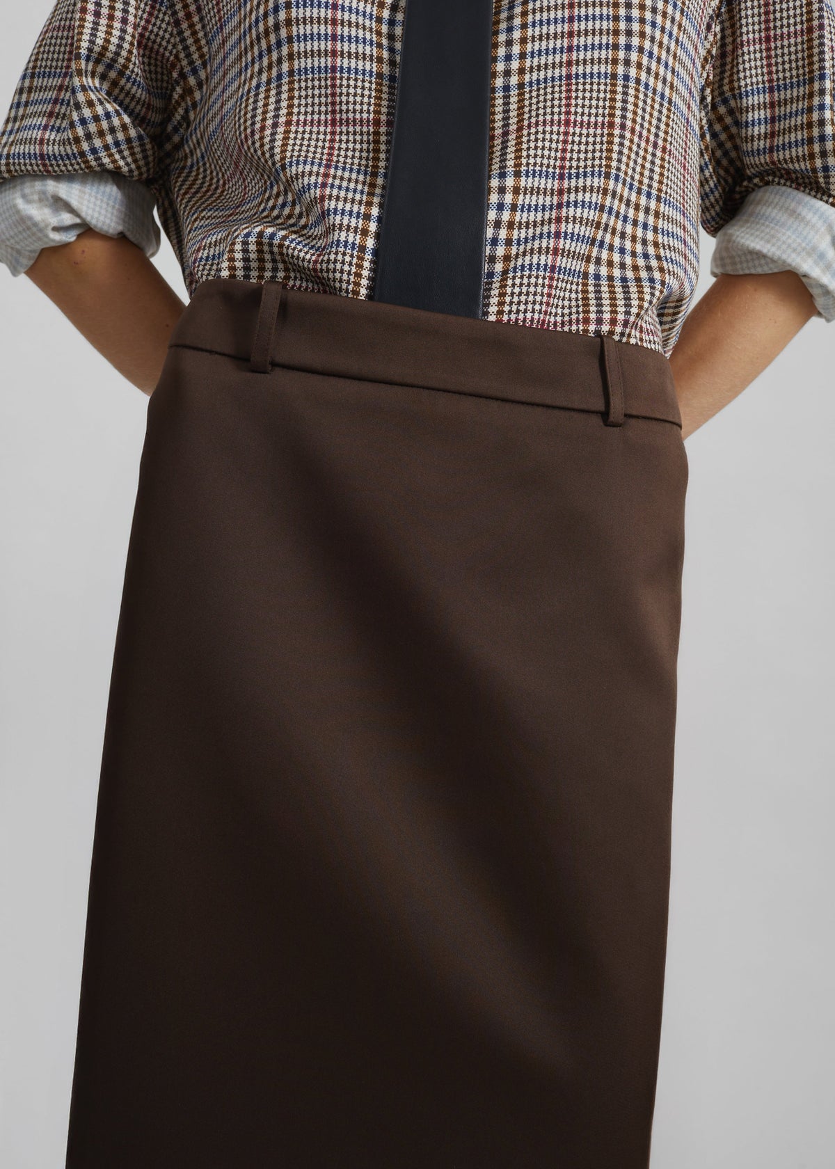 Alrose Satin Midi Skirt - Brown – view 7 of 13