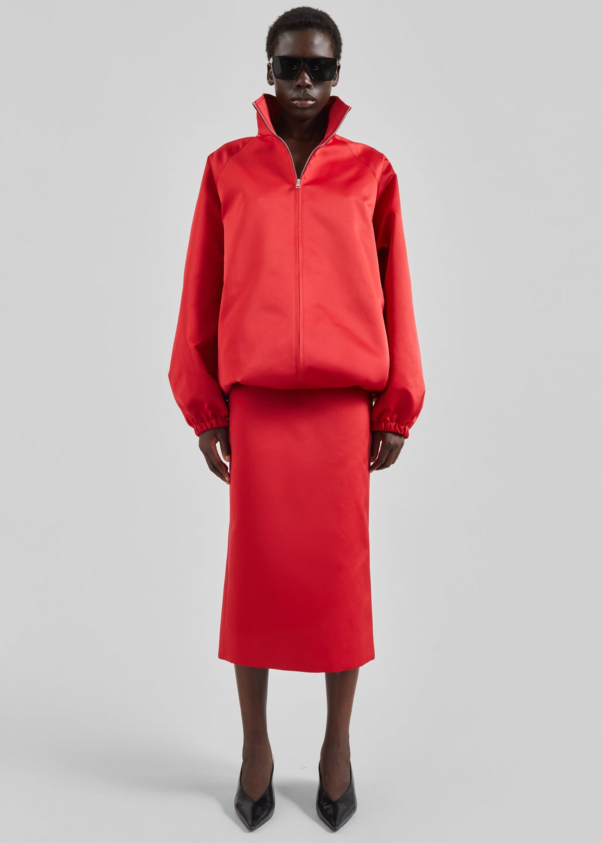 Alrose Satin Midi Skirt - Red – view 5 of 8