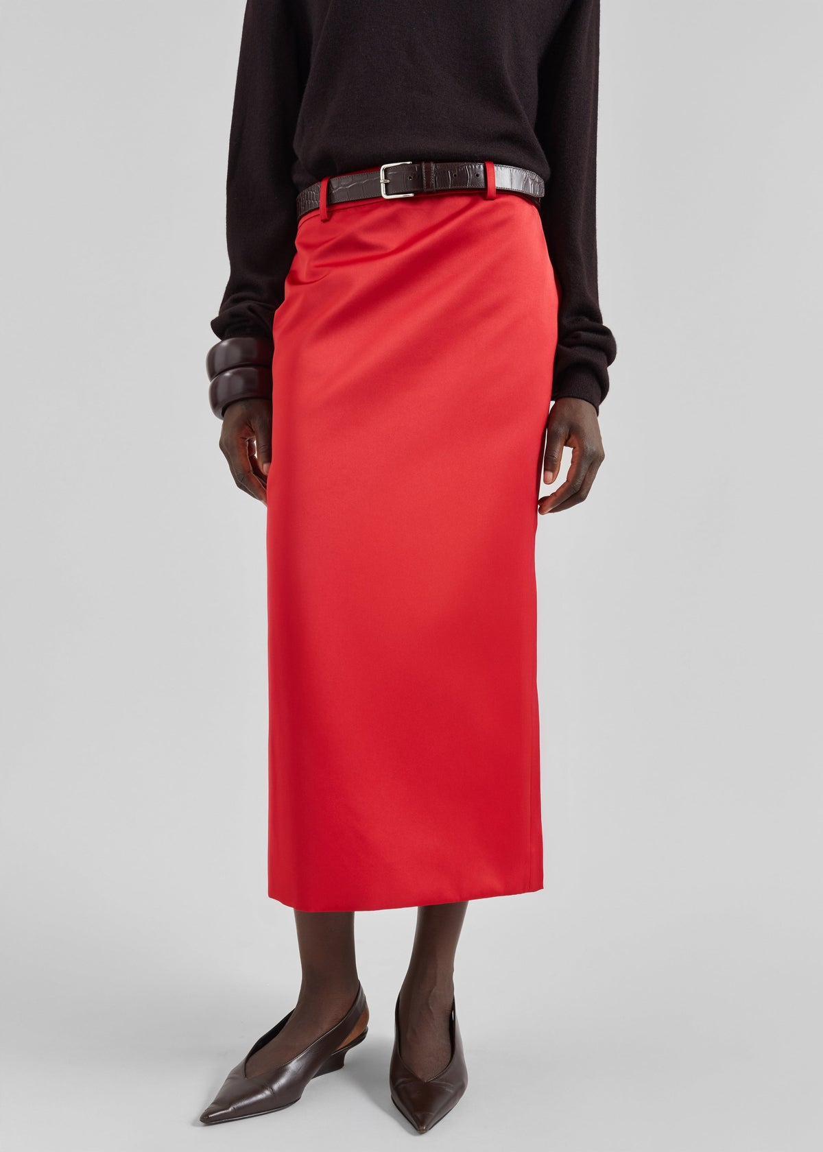 Alrose Satin Midi Skirt - Red – view 3 of 8