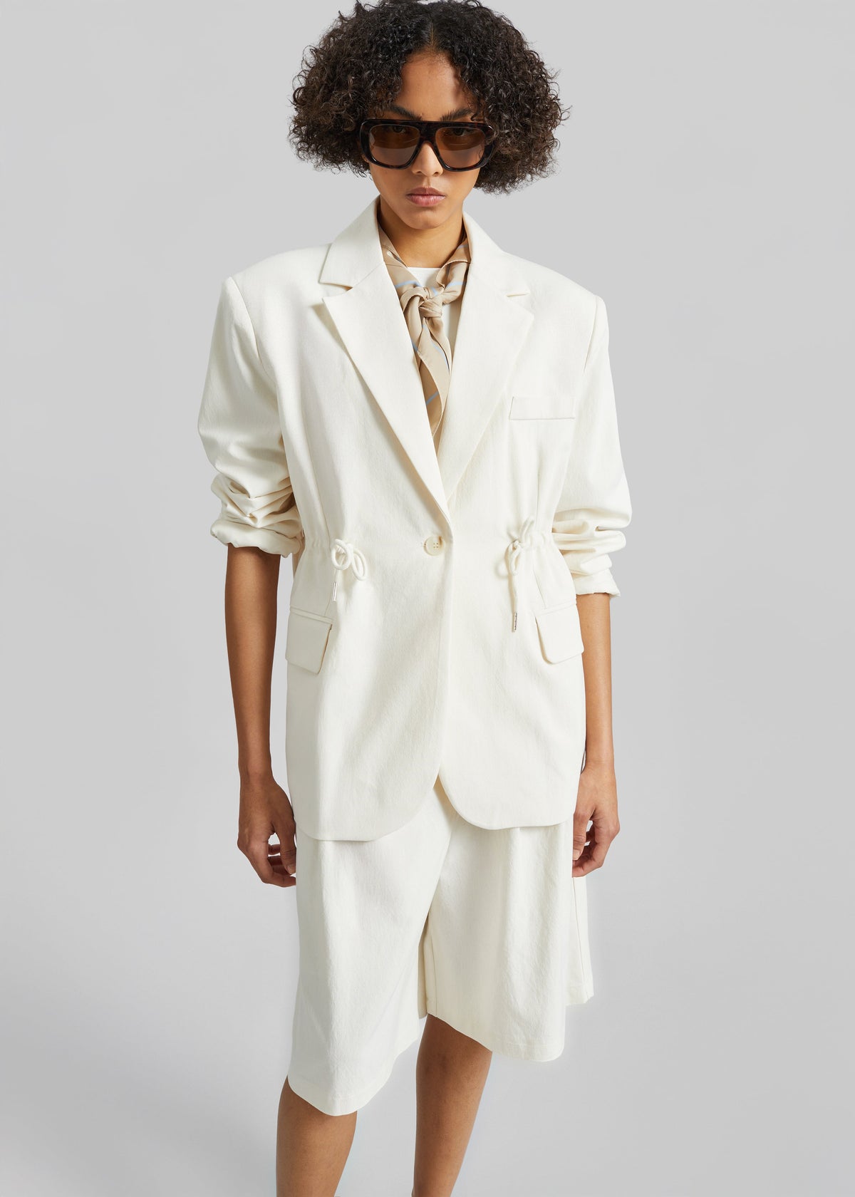 Altea Drawstring Blazer - Ivory – view 1 of 9