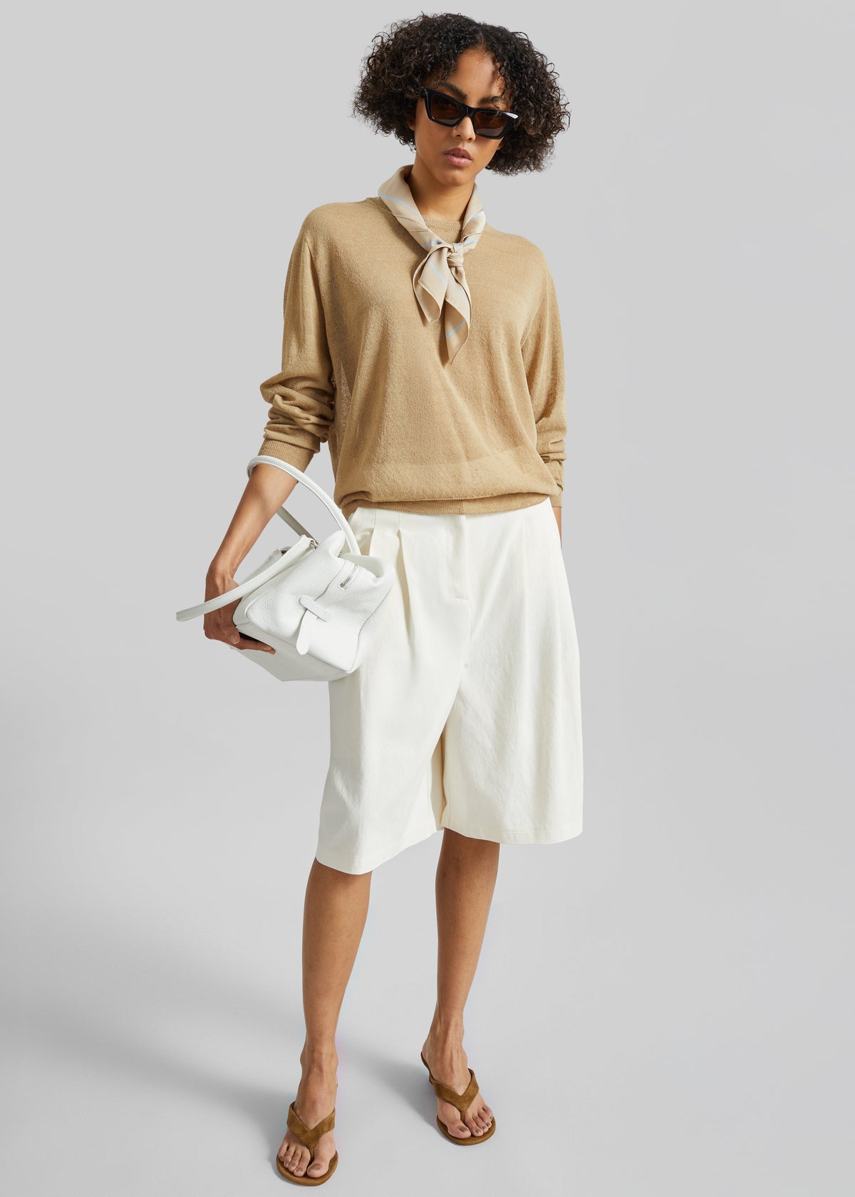 Altea Pleated Bermuda Shorts - Ivory – view 1 of 8
