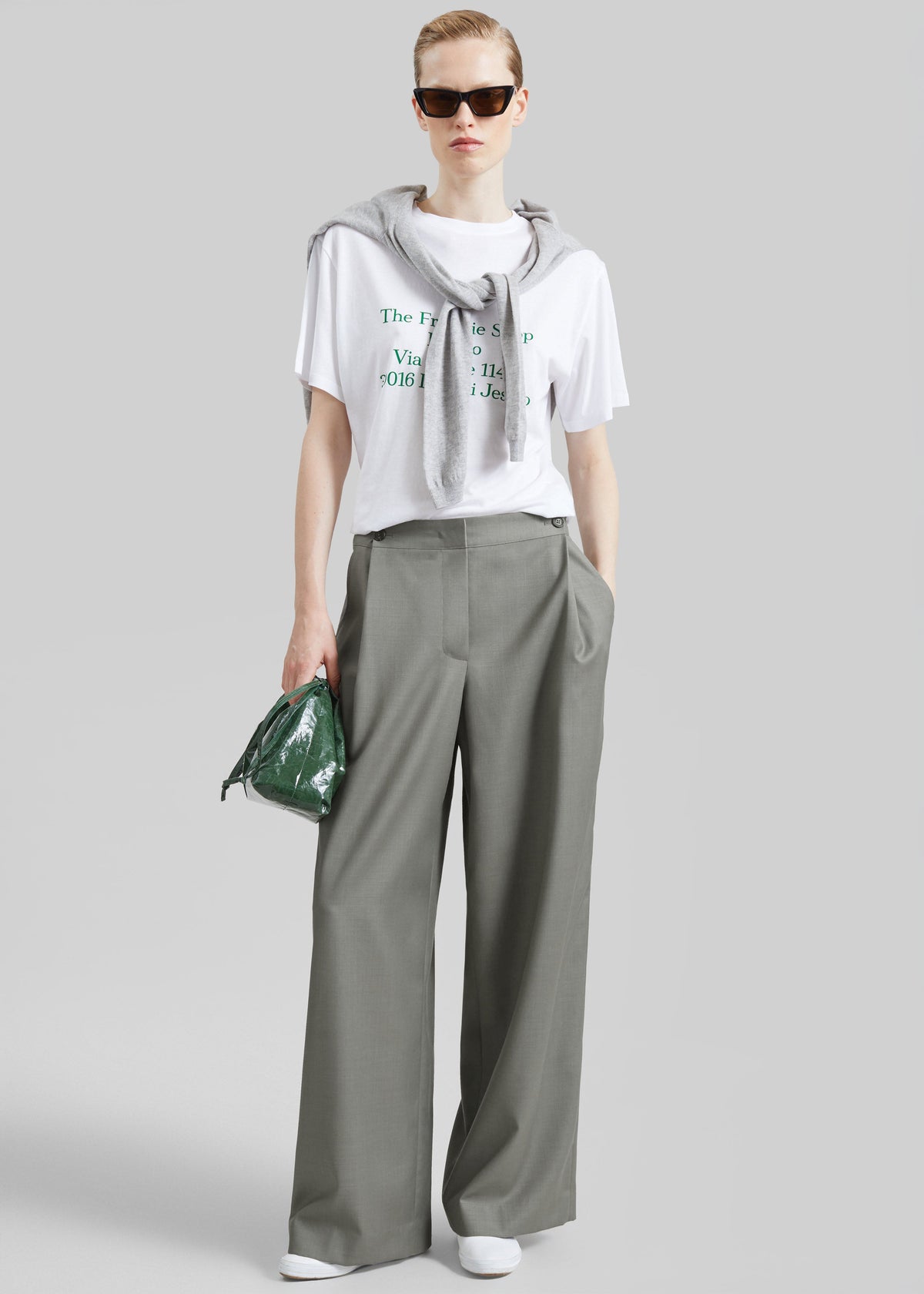 Althea Pleated Trousers - Sage – view 1 of 6