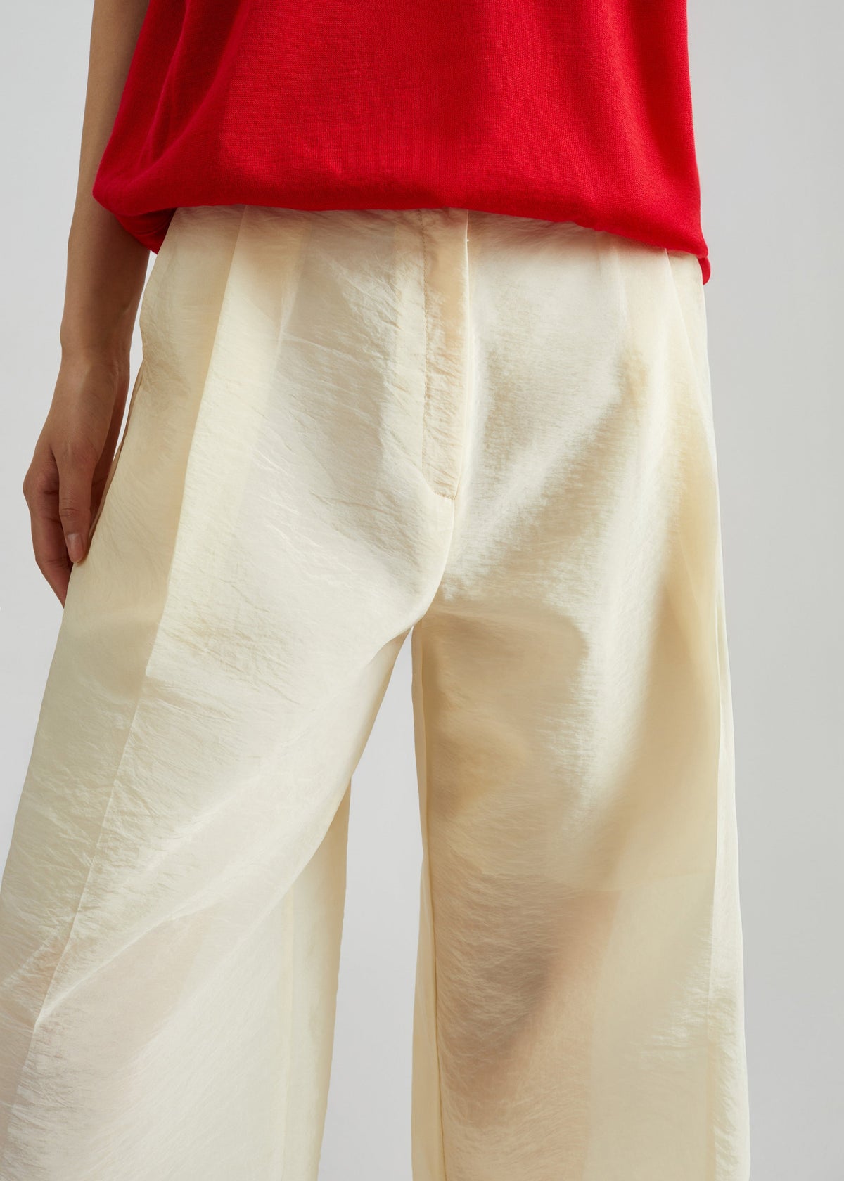 Alvito Sheer Organza Pants - Pale Yellow – view 3 of 7