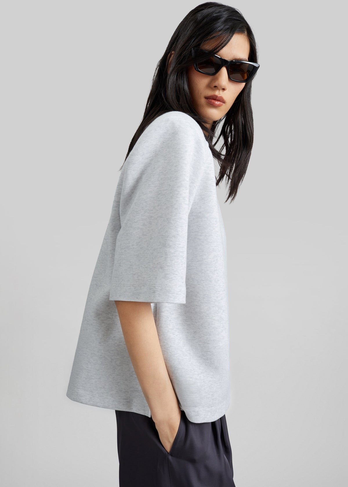 Alwen Neoprene Padded T-Shirt - Grey Melange – view 6 of 8