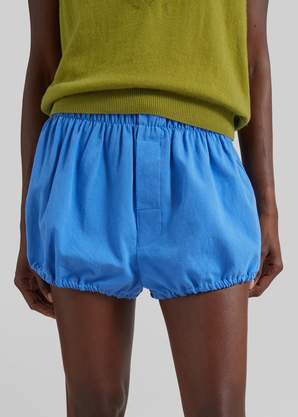 Ameglia Bubble Hem Mini Shorts - Blue – view 3 of 7