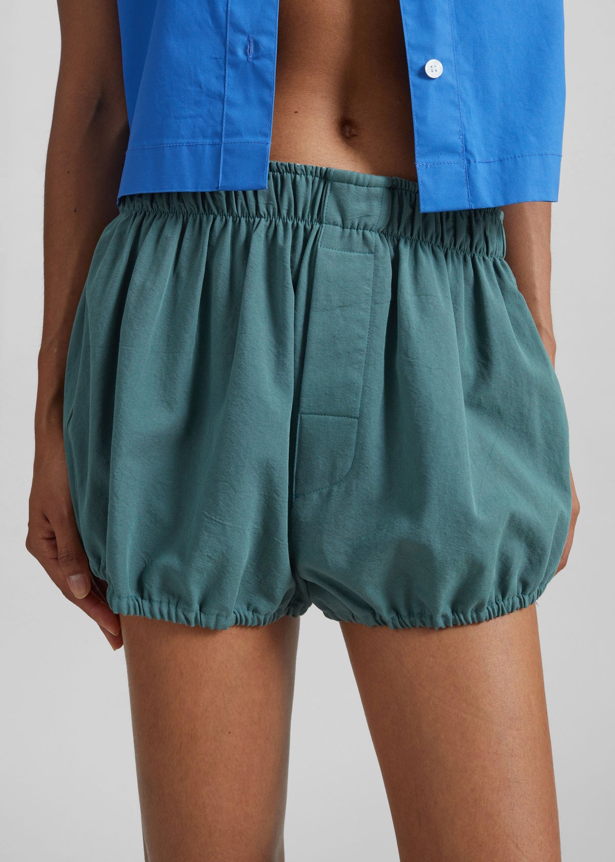 Ameglia Bubble Hem Mini Shorts - Green – view 4 of 8