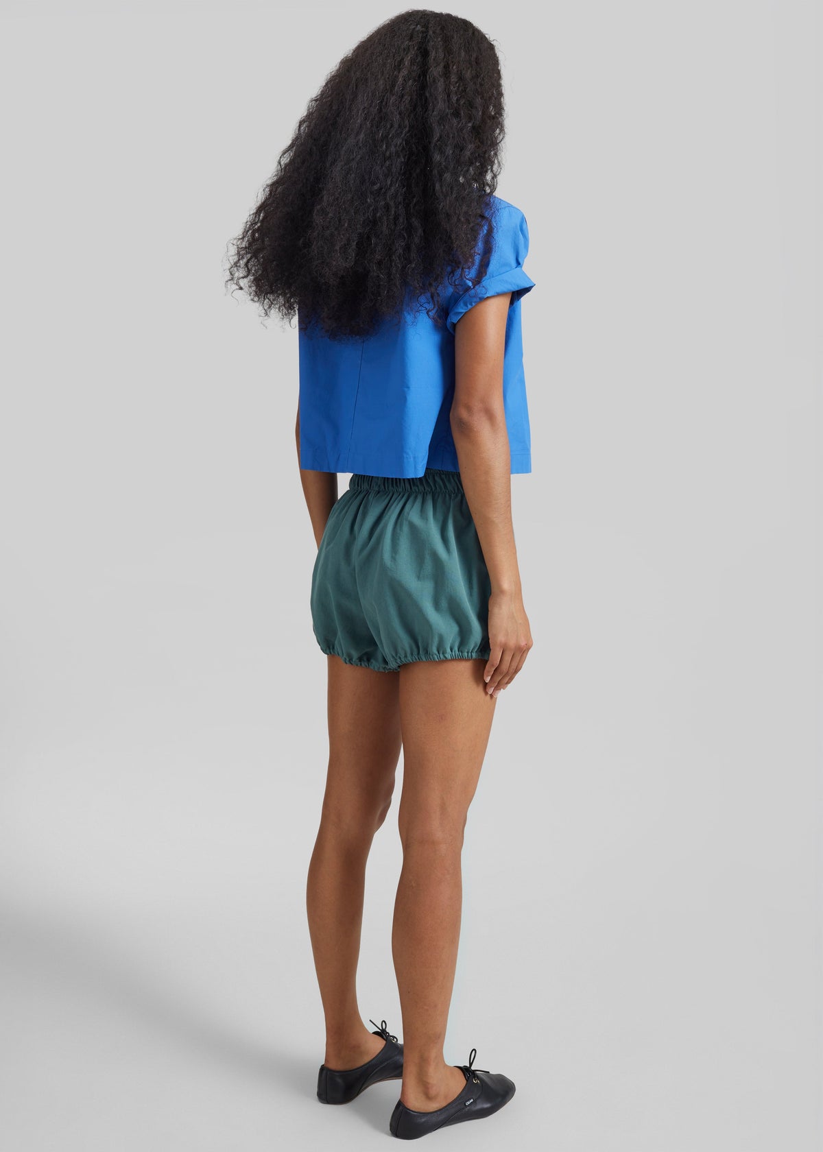 Ameglia Bubble Hem Mini Shorts - Green – view 7 of 8