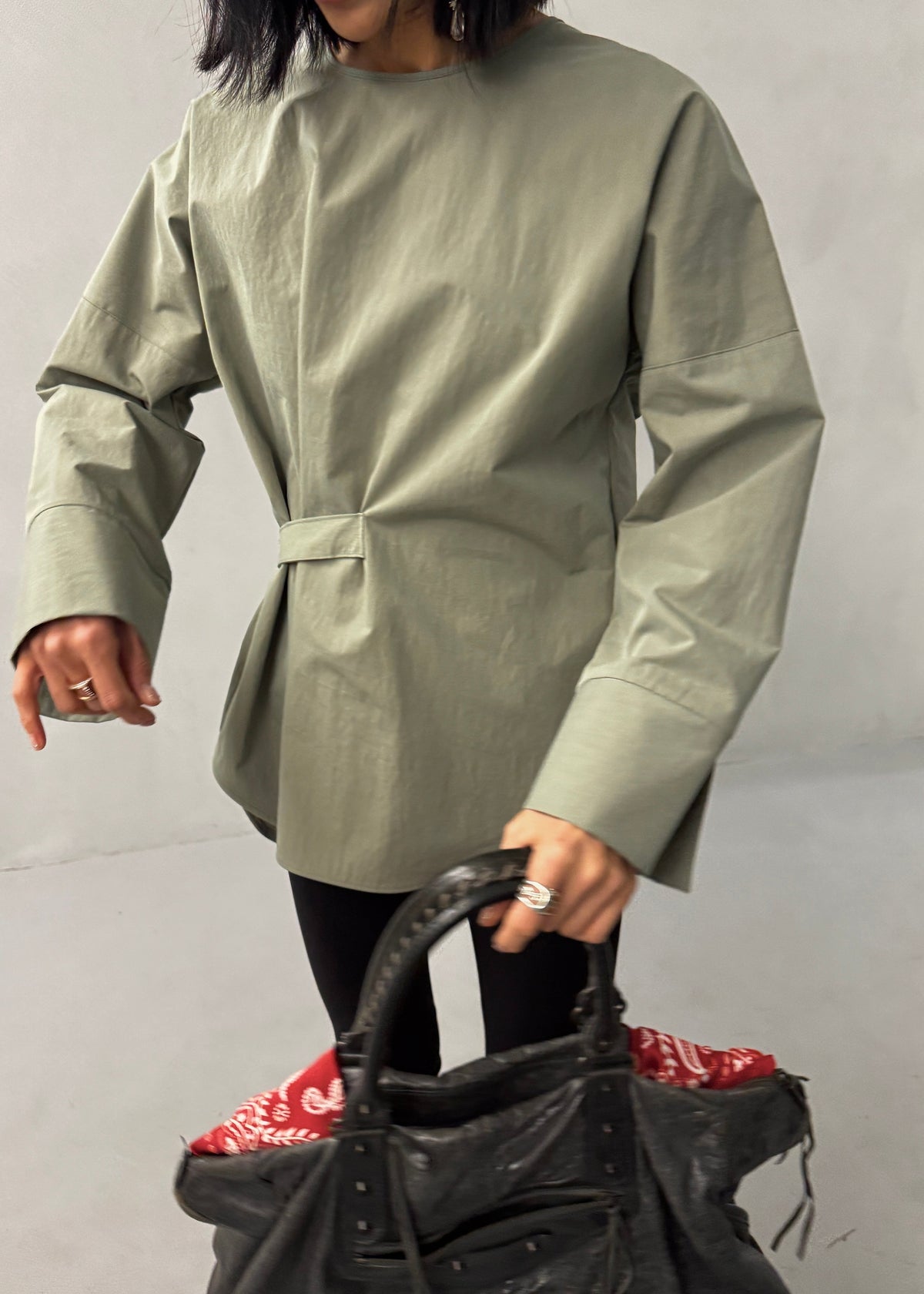 Ames Belted Top - Sage – view 5 of 9