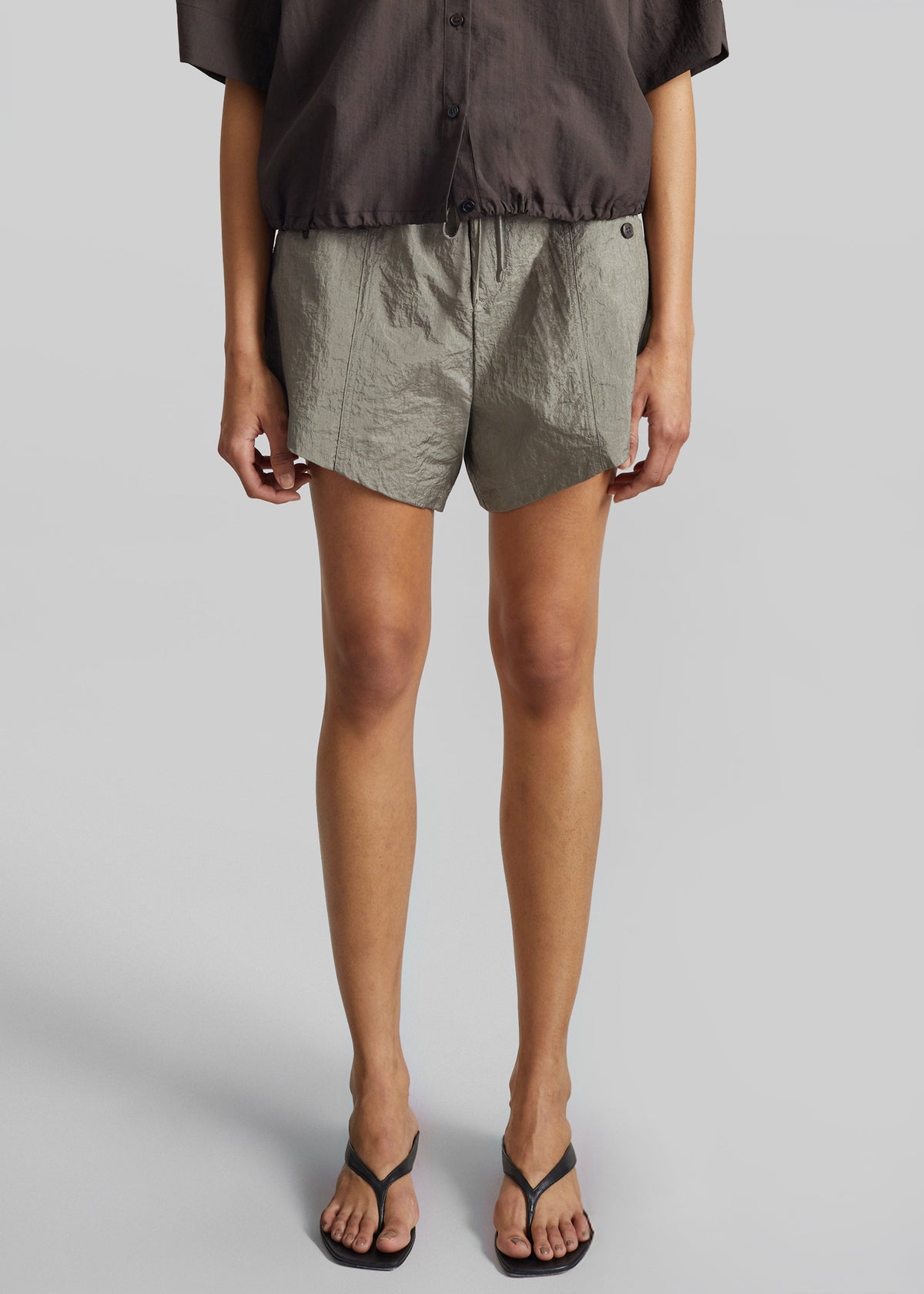 Zamora Textured Mini Shorts - Mocha – view 5 of 8