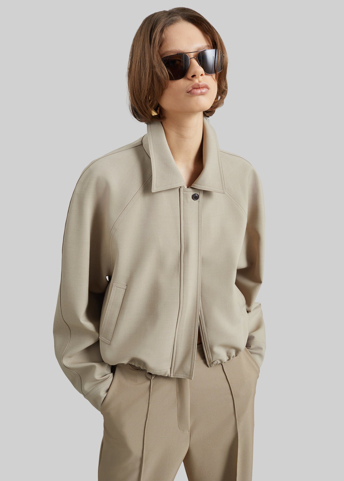 Ancona Curved Blouson - Beige – view 1 of 8