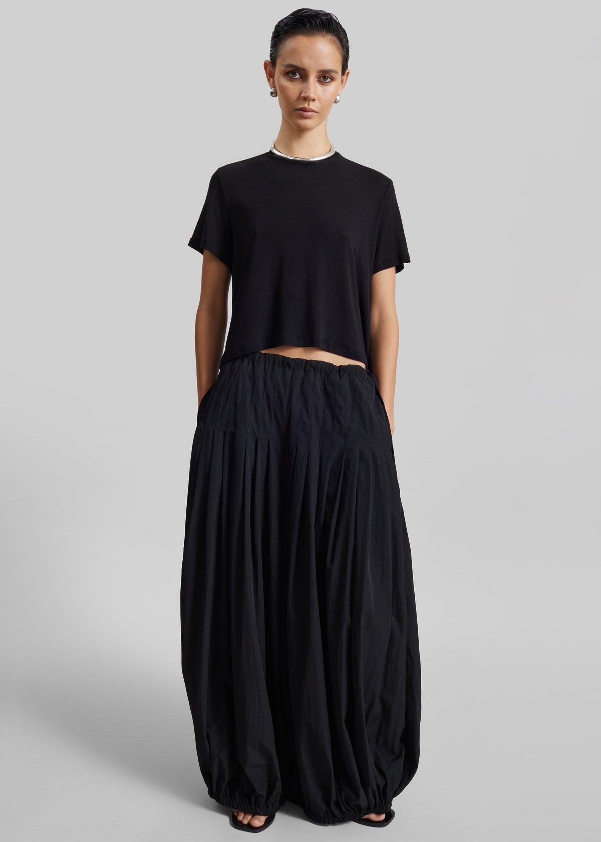 Andria Cropped Knit Top - Black – view 2 of 6