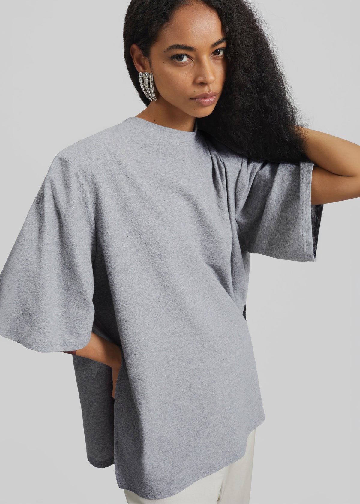 Anira Padded T-Shirt - Grey Melange – view 1 of 8