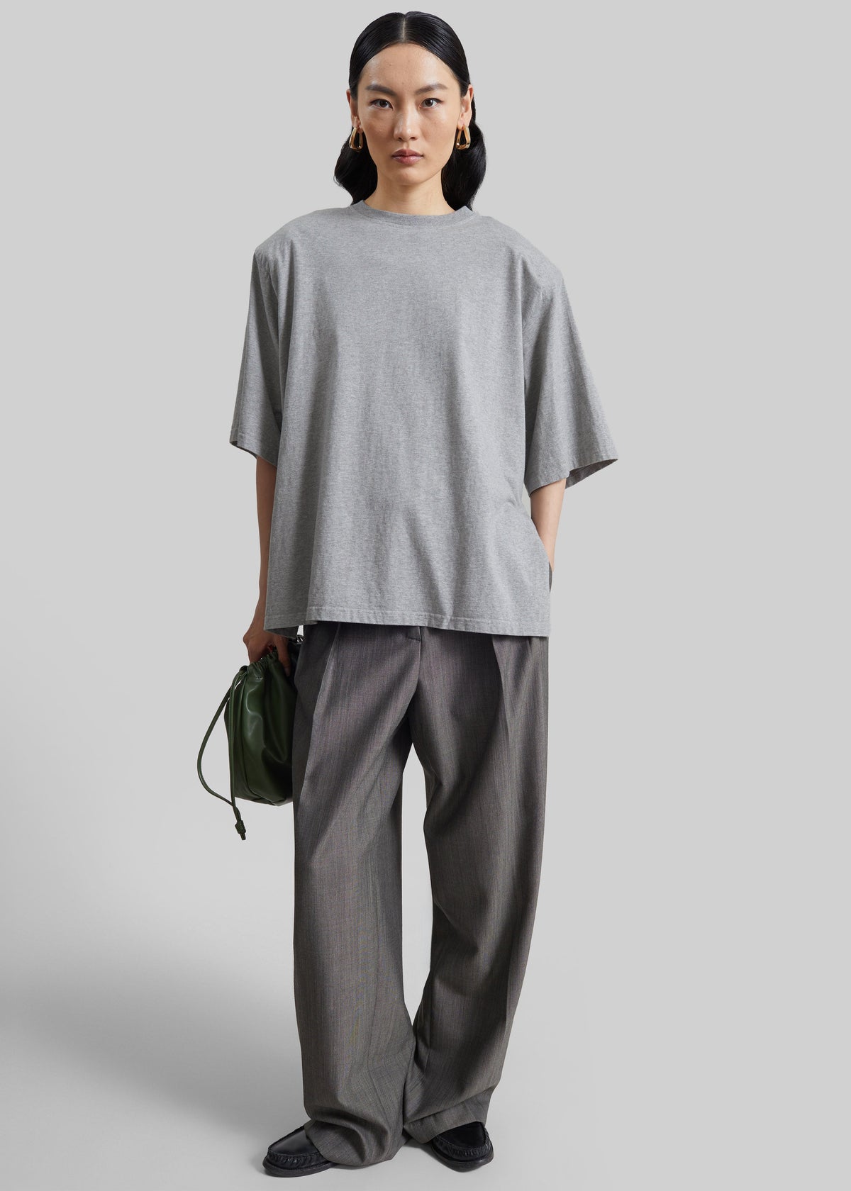 Anira Padded T-Shirt - Grey Melange – view 2 of 8