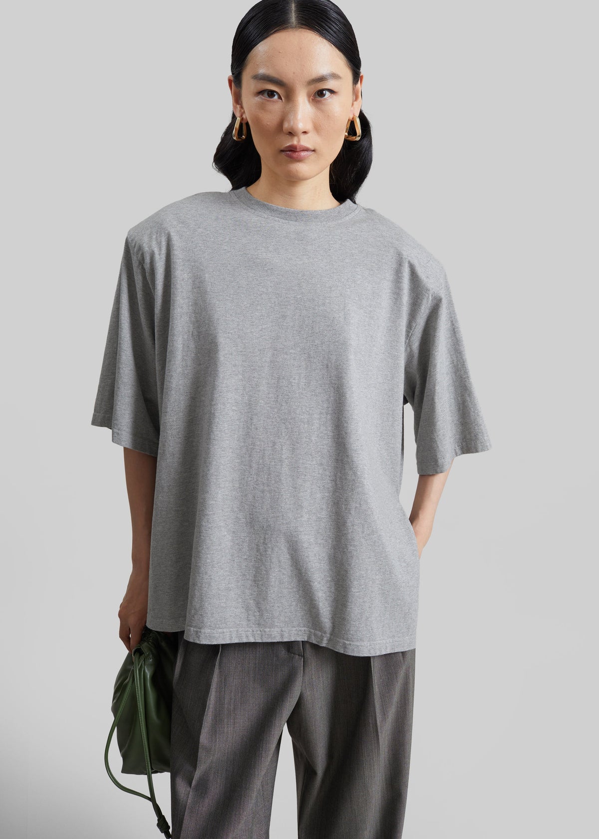 Anira Padded T-Shirt - Grey Melange – view 4 of 8