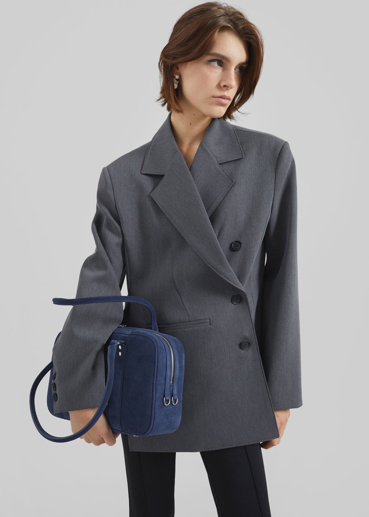 Antwerp Wrap Blazer - Grey – view 2 of 9