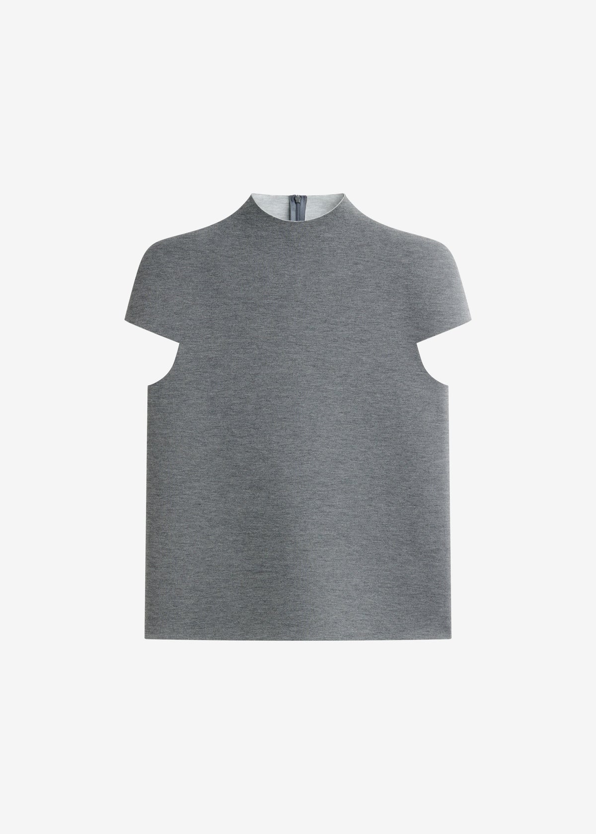 Anya Neoprene Sculpted Sleeve Top - Grey Melange – view 7 of 7