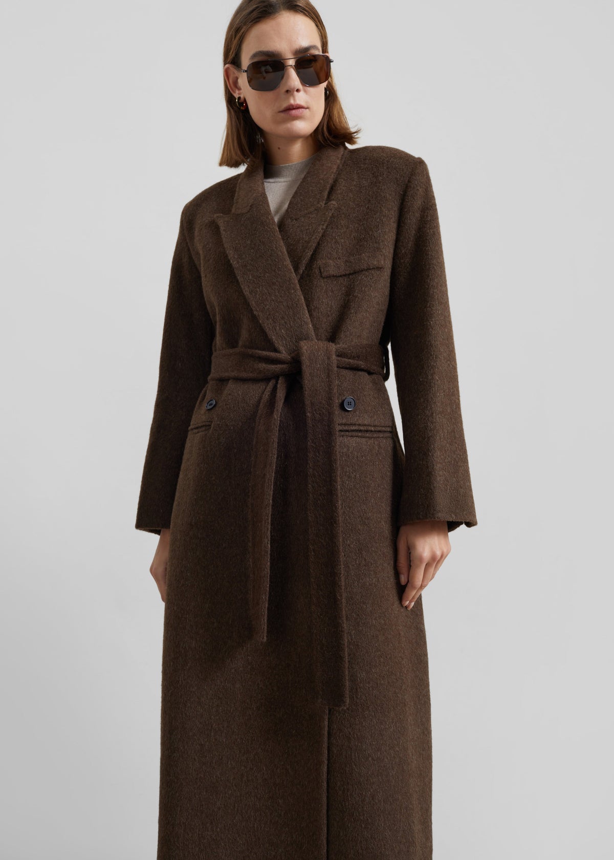 Arlene Wool Belted Coat - Brown – view 5 of 7
