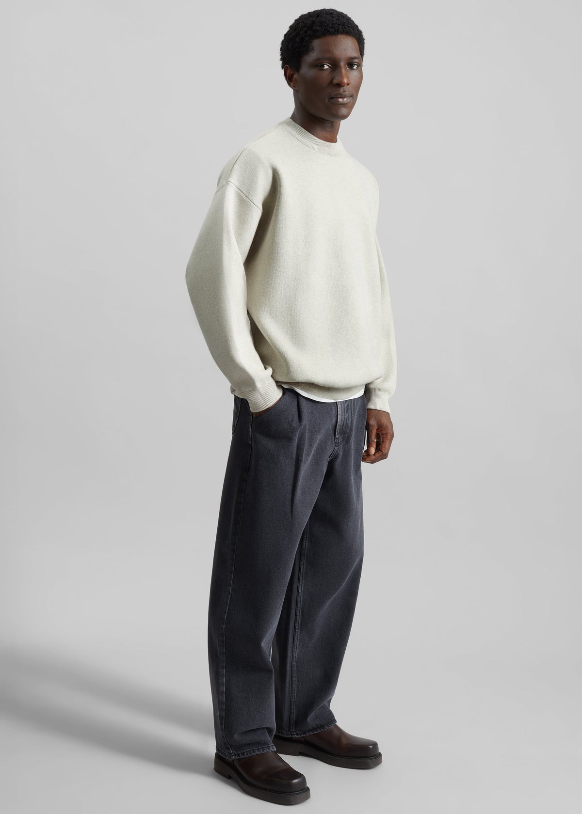 Arne Sweater - Grey Melange – view 3 of 7