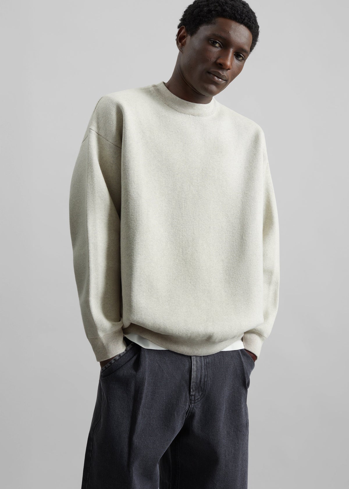 Arne Sweater - Grey Melange – view 1 of 7
