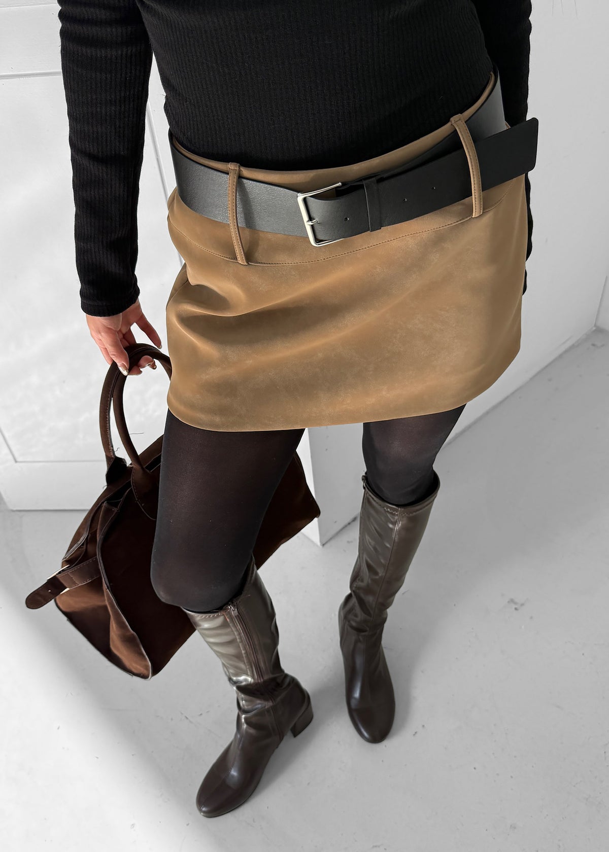 Arosa Belted Mini Skirt - Beige – view 8 of 10