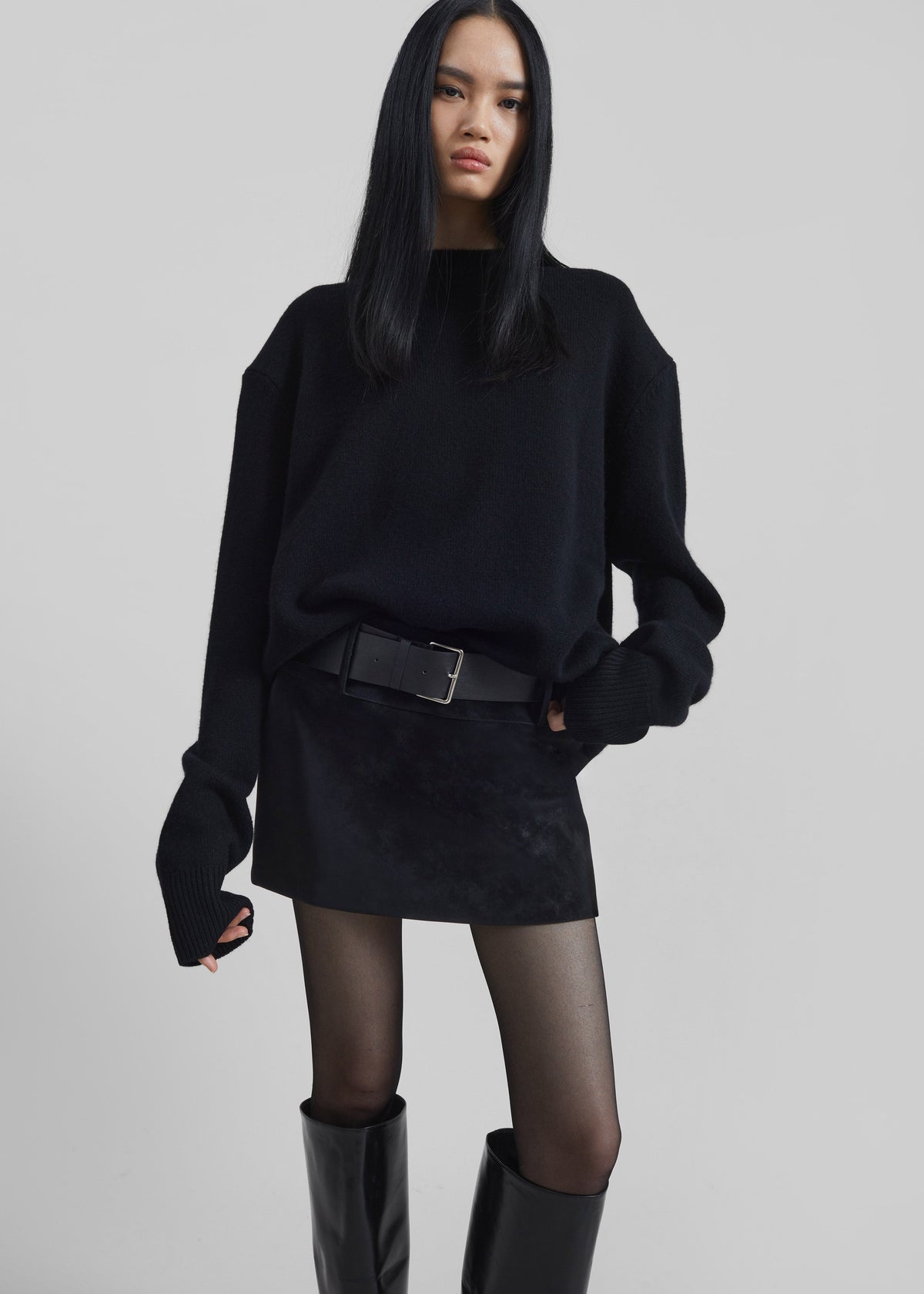 Arosa Belted Mini Skirt - Black – view 1 of 11