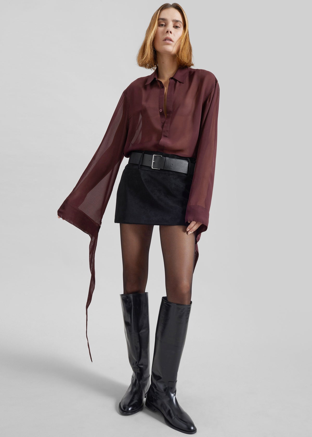 Arosa Belted Mini Skirt - Black – view 6 of 11