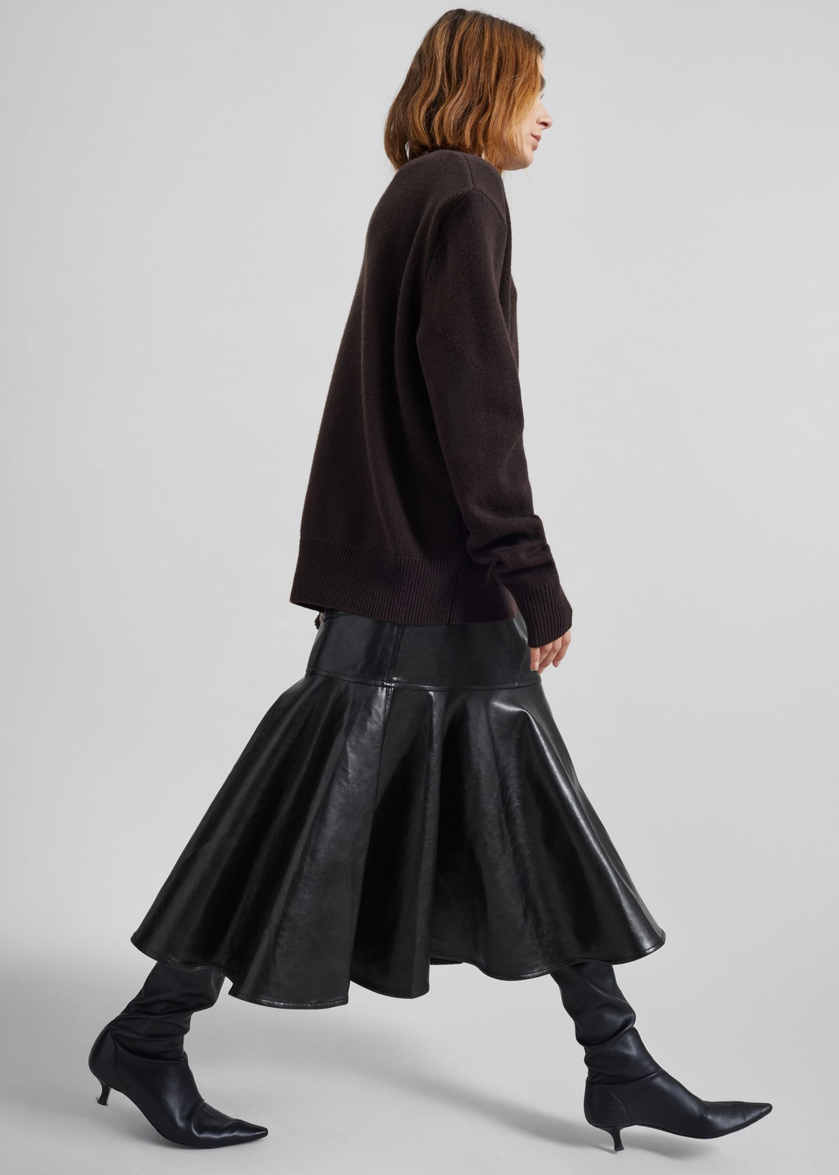 Arvika Faux Leather Mermaid Skirt - Black – view 3 of 9